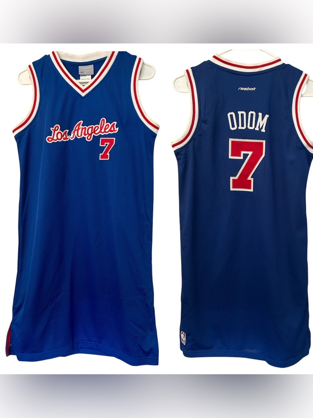 NWT Vintage 2002 LA Clippers Lamar Odom Royal Blue Number 7 Fitted Jersey Dress